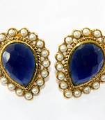 Antique Golden Blue N White Pearls Tops