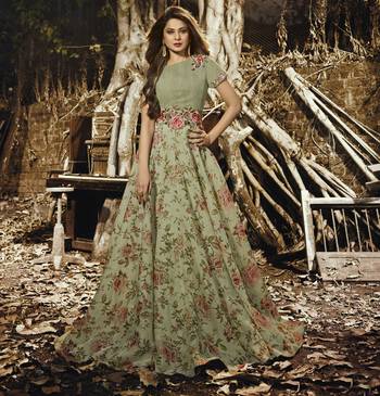 Green Embroidered Silk Salwar With Dupatta 2