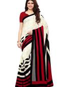 Off White Printed Georgette Saree With Blouse
