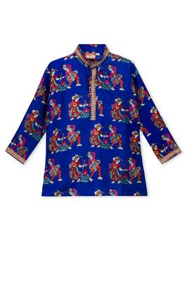  Blue Dancing Dandia Kurta Pyjama For Boys 1