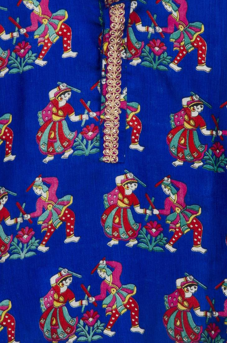  Blue Dancing Dandia Kurta Pyjama For Boys