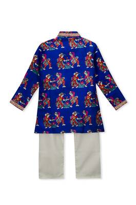  Blue Dancing Dandia Kurta Pyjama For Boys 3