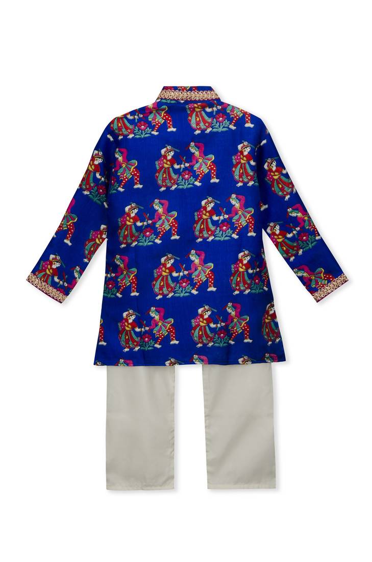  Blue Dancing Dandia Kurta Pyjama For Boys