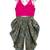 Pink Embroidered Art Silk Kids Dhoti With Angrakha Choli