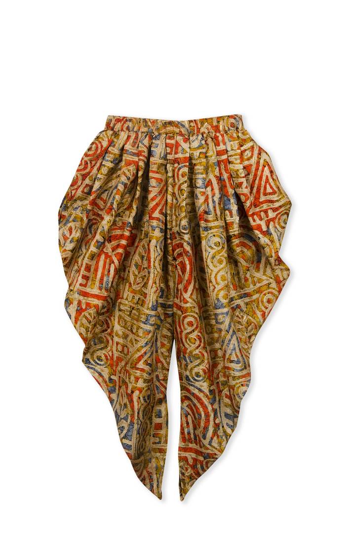 Sky Blue Embroidered Art Silk Kids Dhoti With Angrakha Choli