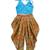 Sky Blue Embroidered Art Silk Kids Dhoti With Angrakha Choli