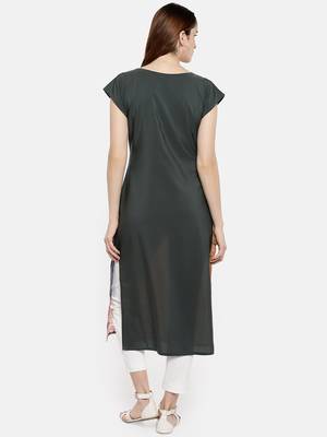 Sky-blue printed crepe kurti 4