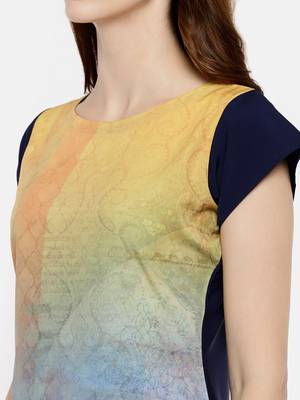 Multicolor printed crepe kurti 5
