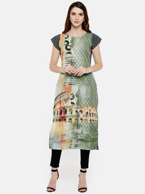 Multicolor printed crepe kurti 1