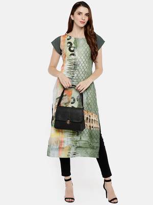 Multicolor printed crepe kurti 2