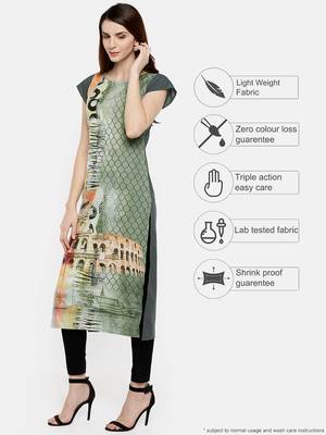 Multicolor printed crepe kurti 4