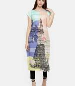 Multicolor printed crepe kurti