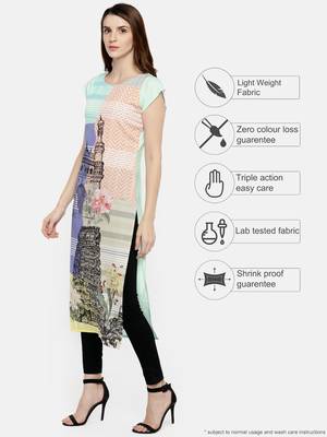 Multicolor printed crepe kurti 3