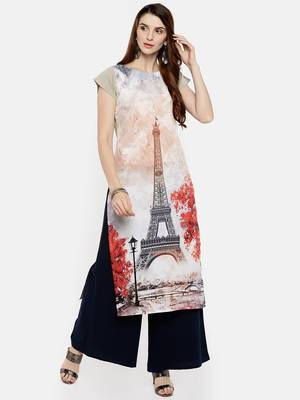 Multicolor printed crepe kurti 2