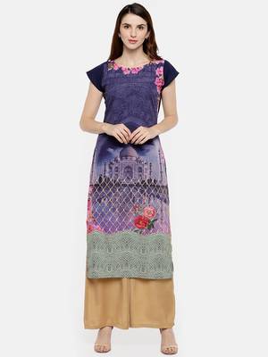 Multicolor printed crepe kurti 1