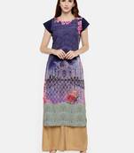 Multicolor printed crepe kurti