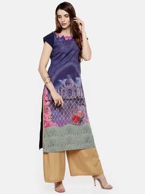 Multicolor printed crepe kurti 2