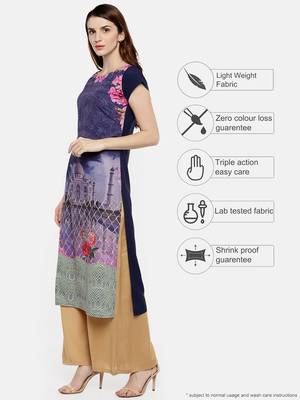 Multicolor printed crepe kurti 4
