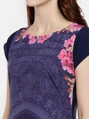 Multicolor printed crepe kurti 5