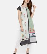 Multicolor printed crepe kurti
