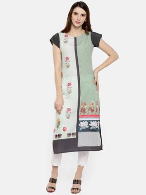 Multicolor printed crepe kurti 2