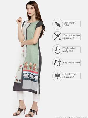 Multicolor printed crepe kurti 4