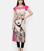 Multicolor printed crepe kurti