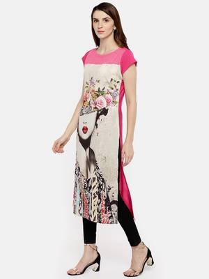 Multicolor printed crepe kurti 2