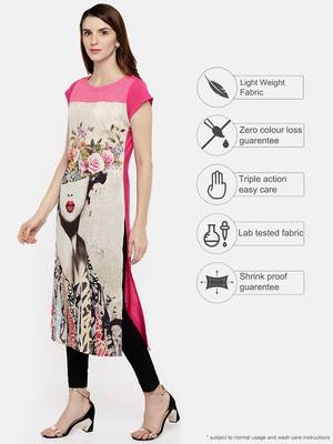Multicolor printed crepe kurti 3