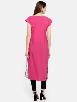 Multicolor printed crepe kurti 4