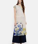 Multicolor printed crepe kurti