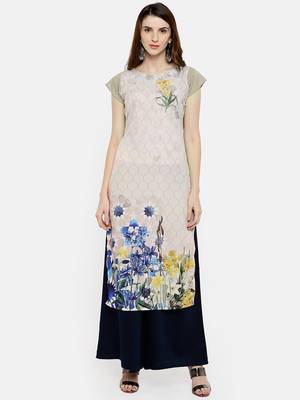 Multicolor printed crepe kurti 2