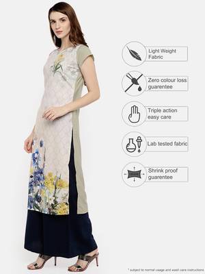 Multicolor printed crepe kurti 4