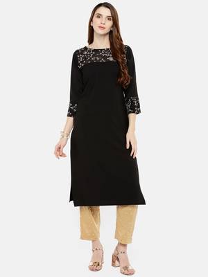 Multicolor printed crepe kurti 1