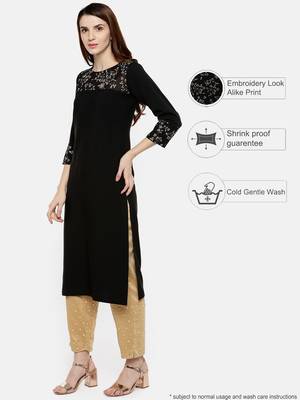 Multicolor printed crepe kurti 3