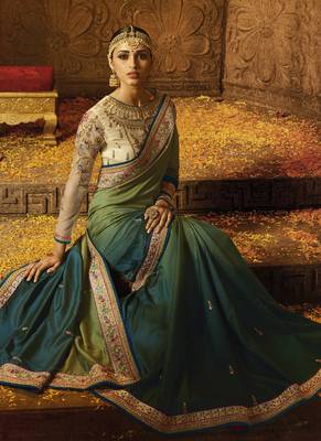 Black Embroidered Silk Saree With Blouse 1