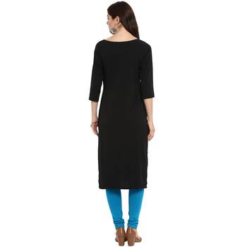 Black Color Straight Digital Print Kurta 3