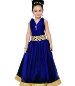 Navy Blue Kids Partywear Gown For Girls