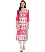 Pink Color Straight Digital Print Kurta