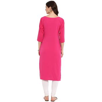 Pink Color Straight Digital Print Kurta 3