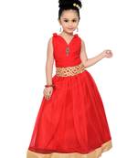 Red Kids Partywear Gown For Girls