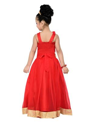 Red Kids Partywear Gown For Girls 4