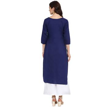 Blue Color Straight  Kurta Palazzo Set 3