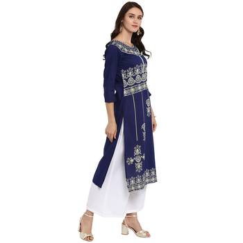 Blue Color Straight  Kurta Palazzo Set 5