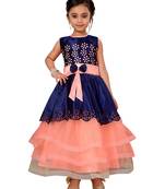 Peach Kids Partywear Gown For Girls