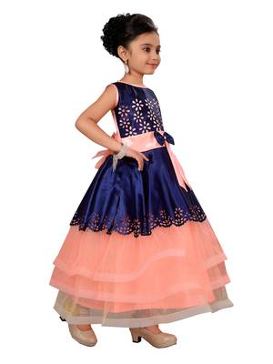 Peach Kids Partywear Gown For Girls 2