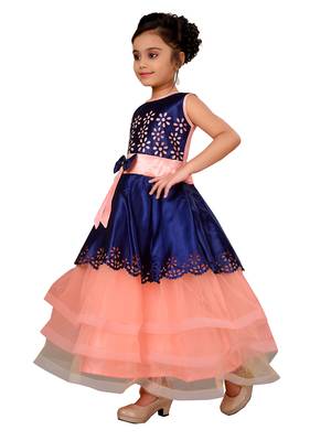 Peach Kids Partywear Gown For Girls 3