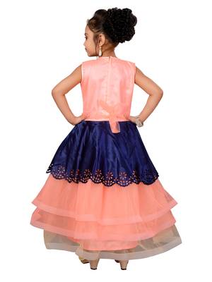 Peach Kids Partywear Gown For Girls 4