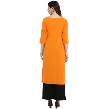 Orange Color Straight Digital Print Kurta Palazzo Set 3