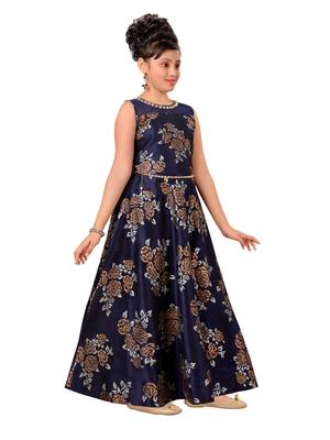 Blue Kids Partywear Gown For Girls 2